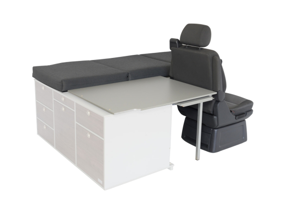 VanEssa sleeping system split to kitchen Single bed with single seat